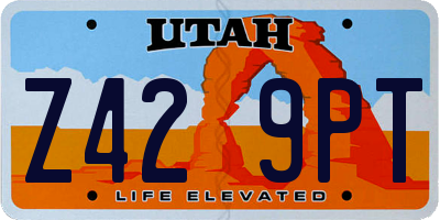 UT license plate Z429PT
