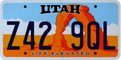 UT license plate Z429QL
