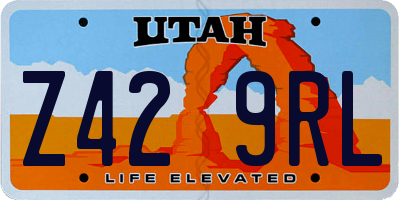 UT license plate Z429RL