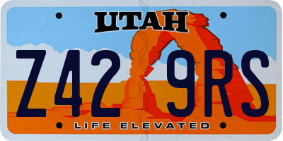 UT license plate Z429RS