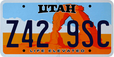 UT license plate Z429SC