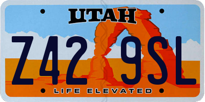 UT license plate Z429SL