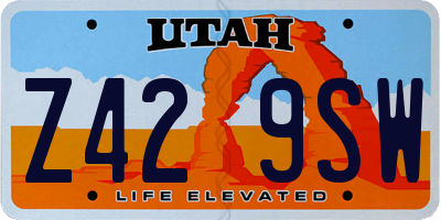 UT license plate Z429SW