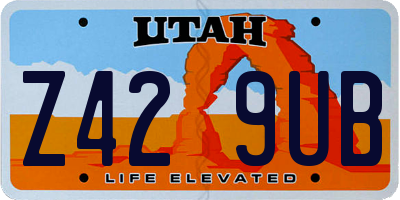 UT license plate Z429UB