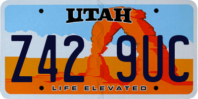 UT license plate Z429UC