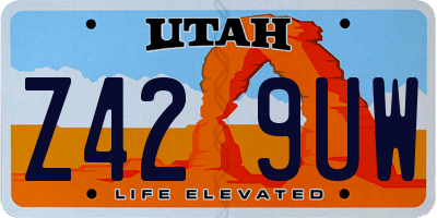 UT license plate Z429UW