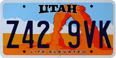 UT license plate Z429VK