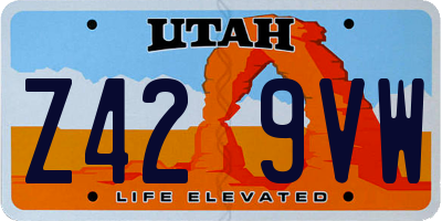 UT license plate Z429VW