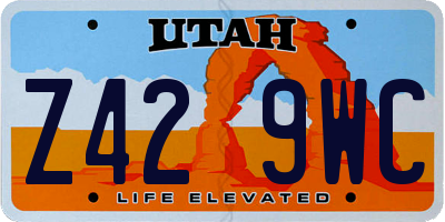 UT license plate Z429WC