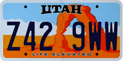 UT license plate Z429WW