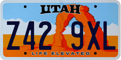 UT license plate Z429XL