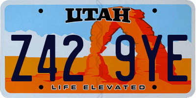 UT license plate Z429YE