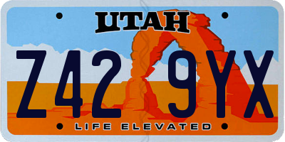 UT license plate Z429YX