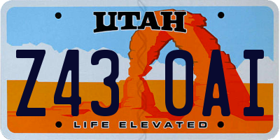 UT license plate Z430AI