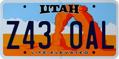 UT license plate Z430AL