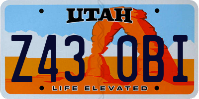 UT license plate Z430BI
