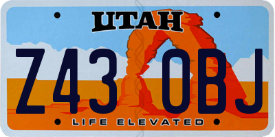 UT license plate Z430BJ