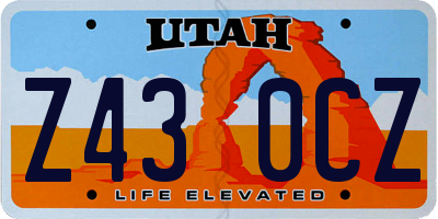 UT license plate Z430CZ
