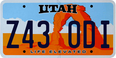 UT license plate Z430DI