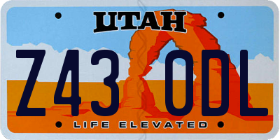 UT license plate Z430DL