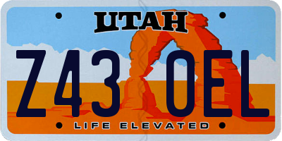 UT license plate Z430EL