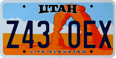 UT license plate Z430EX