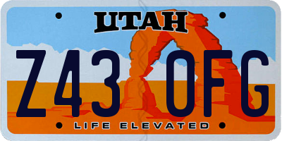 UT license plate Z430FG