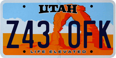 UT license plate Z430FK