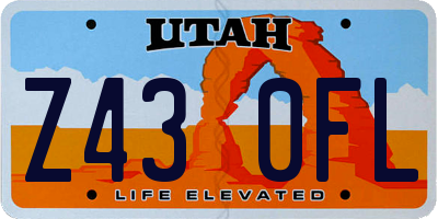 UT license plate Z430FL