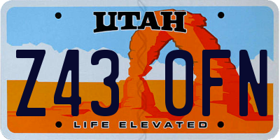 UT license plate Z430FN