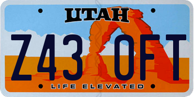 UT license plate Z430FT