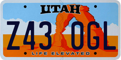UT license plate Z430GL