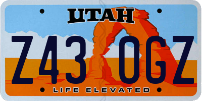 UT license plate Z430GZ