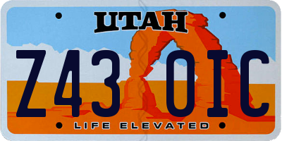 UT license plate Z430IC