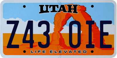 UT license plate Z430IE