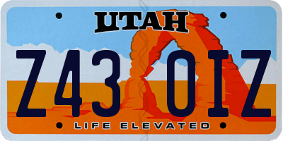 UT license plate Z430IZ