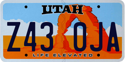 UT license plate Z430JA