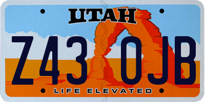UT license plate Z430JB
