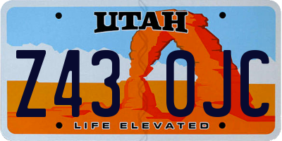 UT license plate Z430JC