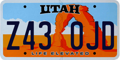 UT license plate Z430JD
