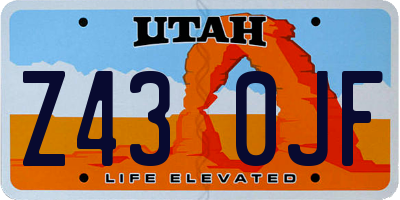 UT license plate Z430JF