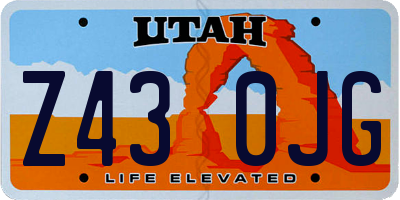 UT license plate Z430JG