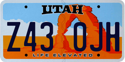UT license plate Z430JH