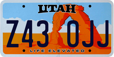 UT license plate Z430JJ