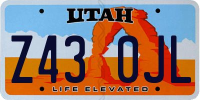 UT license plate Z430JL