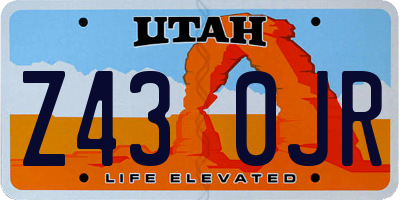 UT license plate Z430JR