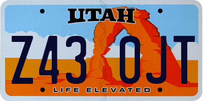 UT license plate Z430JT