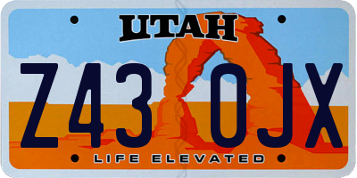 UT license plate Z430JX