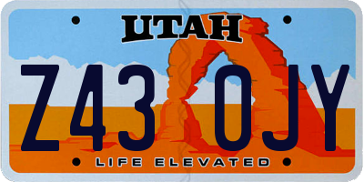 UT license plate Z430JY