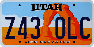 UT license plate Z430LC